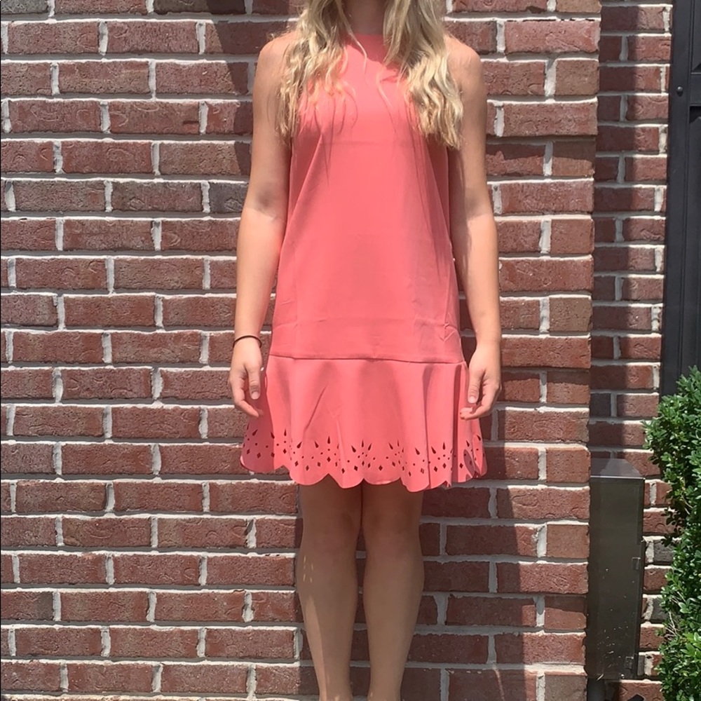 Loft Salmon Dress with eyelet details Sz 2